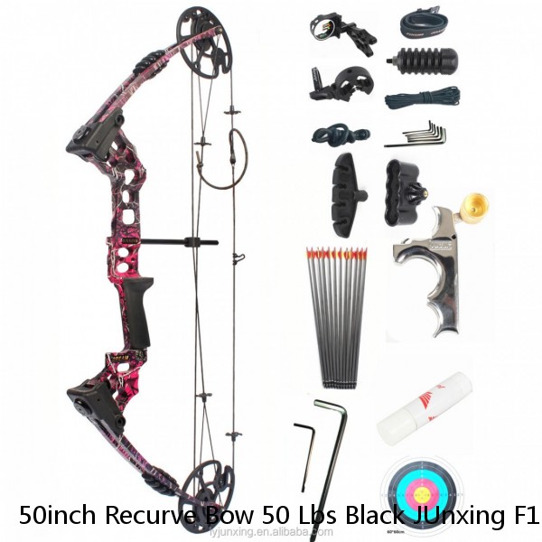 50inch Recurve Bow 50 Lbs Black JUnxing F164 Long bows For Archery Hunting Sport