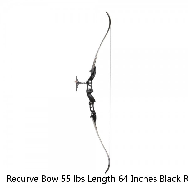 Recurve Bow 55 lbs Length 64 Inches Black Riser Limbs String Fit Outdoor Archery Hunting Shooting Activity Recurve Bow