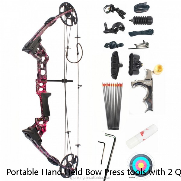 Portable Hand Held Bow Press tools with 2 Quad Brackets for Compound Bow Archery